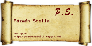 Pázmán Stella névjegykártya